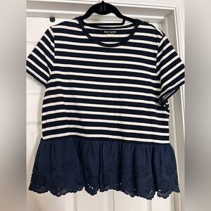 Kate Spade Peplum Striped Top - XL
